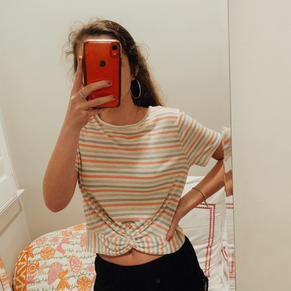 striped knitted tee
